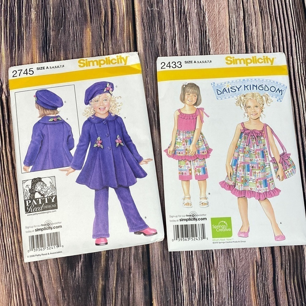 Simplicity Size A Girl’s Patterns #2745 & 2433